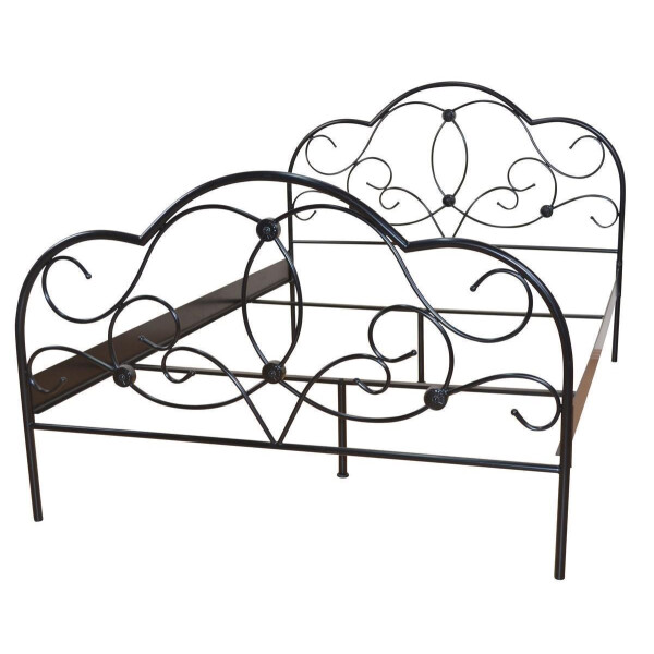 Metallbett - Doppelbett  in schwarz pulverbeschichtet 140 x 200 cm