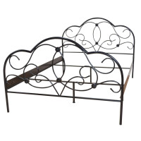 Metallbett - Doppelbett  in schwarz pulverbeschichtet 140 x 200 cm