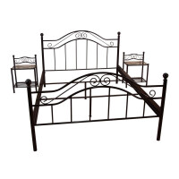 Metallbett in schwarz pulverbeschichtet 90 x 200 cm 3