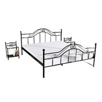 Metallbett in schwarz pulverbeschichtet 90 x 200 cm 4