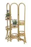 Rattan-Paravent mit Blumenhalterungen -...