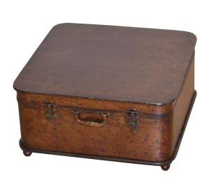 Couchtisch - Beistelltisch Koffer in Antik Braun/Goldfarben