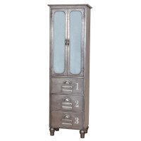 Vitrine Metallschrank 2 -Türig, 3 Schubladen in...