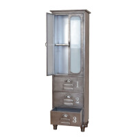 Vitrine Metallschrank 2 -Türig, 3 Schubladen in...