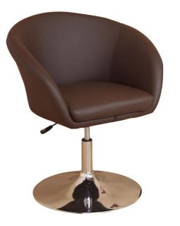 Lounge-Chair Drehsessel - Drehstuhl in Braun/chrom