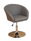 Lounge-Chair Drehsessel - Drehstuhl in Grau/chrom