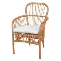 Rattansessel - Rattanstuhl inkl. Sitzkissen in Honigfarben