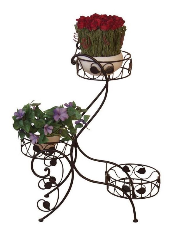 Blumenständer, schwarz pulverbeschichtet, aus Metall ...