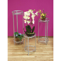 Metall Blumenständer, Alufarben pulverbeschichtet, mit 2 Glasplatten, Höhe: 66 cm 3