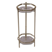 Metall Blumenständer, Messingfarben, mit 2 Glasplatten, Höhe 86 cm 4