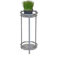 Metall Blumenständer, Alufarben pulverbeschichtet, mit 2 Glasplatten, Höhe: 45 cm 4