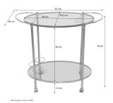 Servierwagen in Bronzefarben und getöntem Glas