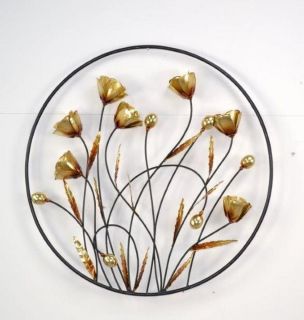 Wanddekoration Goldene Blumen