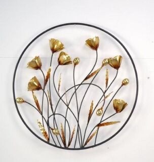 Wanddekoration "Goldene Blumen"