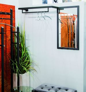 Haku Wandgarderobe mit integrierten Spiegel, anthrazit