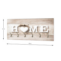 Haku Wandgarderobe "Home" natur-Edelstahloptik 4