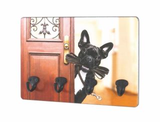 Haku Schlüsselboard aus MDF mit UV-Direktdruck Hund / Tür