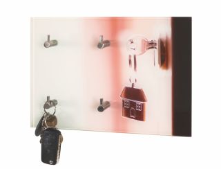 Haku Schlüsselboard aus Sicherheitsglas mit Printmotiv Türschloss