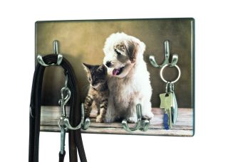 Haku Schlüsselboard aus MDF mit UV-Direktdruck Hund und Katze