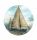 Haku Beistelltisch Ablage aus Sicherheitsglas mit Motivdruck "Segelschiff"