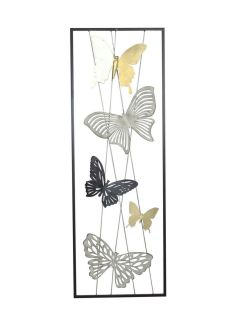 Wanddekoration "Schmetterlinge" in gold/silber/Anthrazit