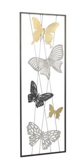 Wanddekoration Schmetterlinge in gold/silber/Anthrazit