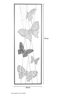 Wanddekoration Schmetterlinge in gold/silber/Anthrazit