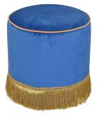 Polsterhocker Pouf Sitzpouf Sitzhocker Fußhocker in Azurblau
