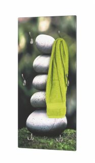 Haku Wandgarderobe bunt-Edelstahloptik mit UV-Direktdruck (Stone)