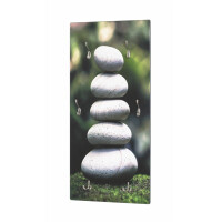 Haku Wandgarderobe bunt-Edelstahloptik mit UV-Direktdruck (Stone) 1
