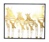 Wanddekoration " Zebrafamilie" schwarz/gold