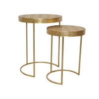 Tisch-Set 2tlg, Beistelltisch, Antik Gol gallery