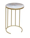 Beistelltisch, mit MDF-Tischplatte, goldfarben / marmoriert