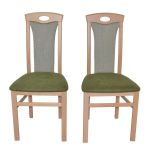 Esszimmerstuhl, Stuhl 2er-Set aus Massivholz Buche/Grün