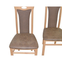 Esszimmerstuhl, Stuhl 2er-Set aus Massivholz Buche/Braun 3