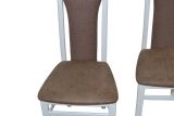 Esszimmerstuhl, Stuhl 2er-Set aus Massivholz Weiß/Braun