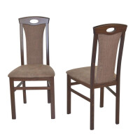 Esszimmerstuhl, Stuhl 2er-Set aus Massivholz Nussbaumfarben/Braun 2