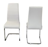 Essgruppe, Tischgruppe 5-teilig, Tisch Betonoptik Grau-Weiß/Stühle Weiß