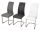 Essgruppe, Tischgruppe 5-teilig, Tisch Betonoptik Grau-Weiß/Stühle Weiß