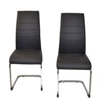 Esszimmerstuhl / Schwingstuhl, 2er-Set schwarz 1