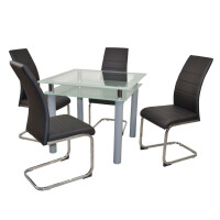 Esszimmerstuhl / Schwingstuhl, 2er-Set schwarz 4
