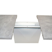 Säulentisch ausziehbar 110-150 cm, Betonoptik grau/weiß 6