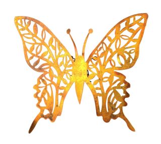 Wanddekoration Schmetterling Antik goldfarben