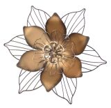 Wanddekoration "Blüte" schwarz/braun/gold