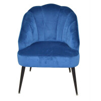 Polstersessel mit Beinen aus Stahlrohr, blau 1