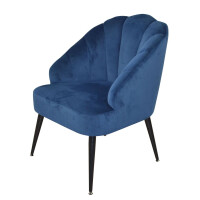 Polstersessel mit Beinen aus Stahlrohr, blau 2