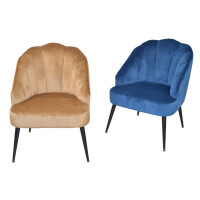 Polstersessel mit Beinen aus Stahlrohr, blau 4