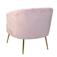 Polstersessel Beine aus goldfarbenen Stahlrohr, rosa 3