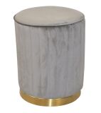 Sitzhocker mit Samtbezug in grau