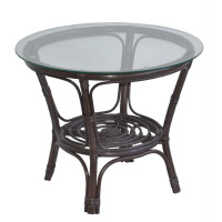Rattansitzgruppe mit Kissenauflagen 9-Teilig, braun/ocker "Sonnenblumenmotiv" 3